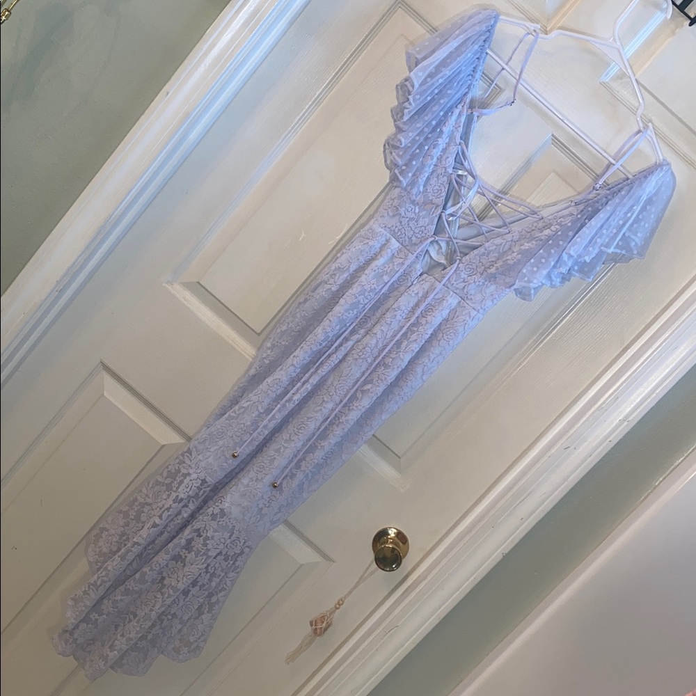 Angel Biba Mermaid Goddess Angel Like Light Baby Blue Lace Dress NWTs - Picture 10 of 16